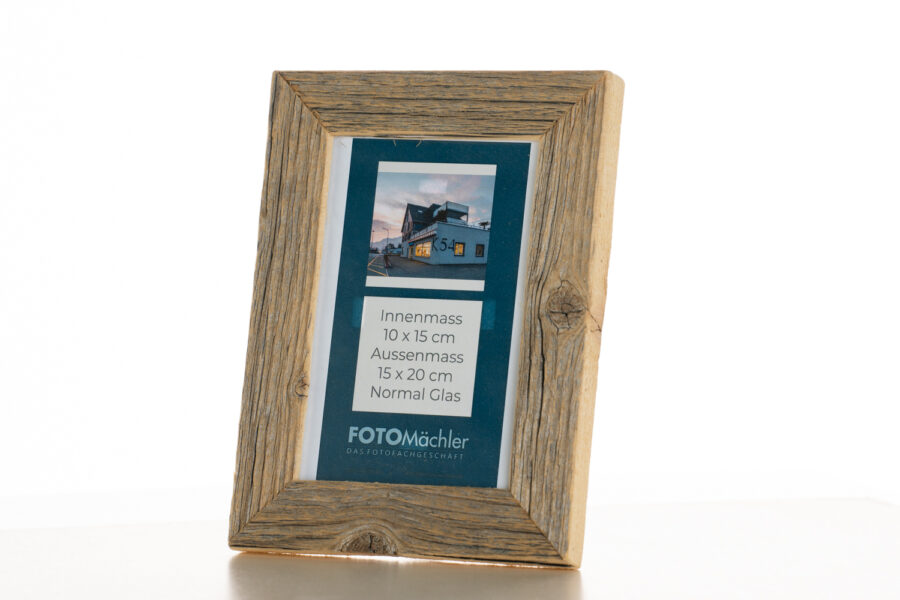 Rustikaler Altholzrahmen 10x15 cm – Handgefertigt aus zertifiziertem Holz – Bild 6