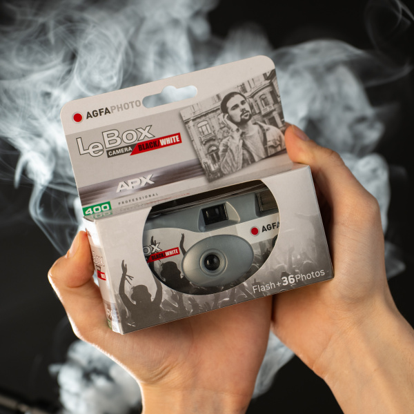 AGFA PHOTO LeBox Black & White Einwegkamera – 36 Bilder, ISO 400